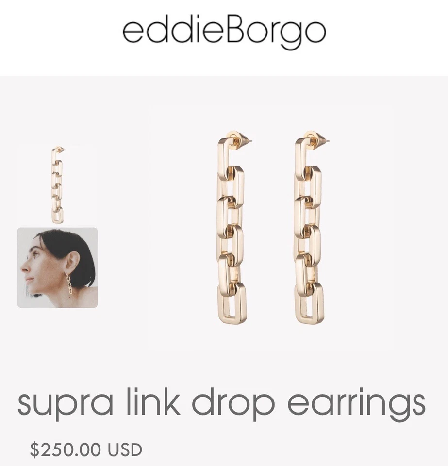 NEW Eddie Borgo Supra link drop earrings - Image 1 of 1