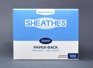 SHEATHES Nicht-Latex LF-freie Ultraschallsondenabdeckungen 1"Dx9"L 100/BX PAPIERRÜCKSEITE - Bild 1 von 2