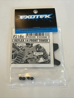 Exotek RC #2186 Carbon Fiber Front Shock Tower for Associated Reflex 14 - NIP! - Image 1 of 2