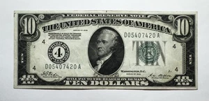 1928 $10 Federal Reserve Note, Cleveland, Ohio Redeemable In Gold - Picture 1 of 2