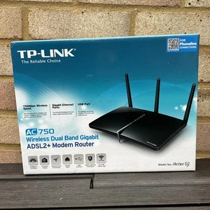 TP-Link Archer D2 AC750 Wireless Dual Band Gigabit ADSL2+ Modem Router USB 4-LAN - Picture 1 of 11