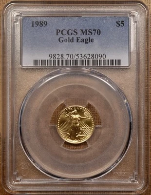 1989 $5 American Gold Eagle, PCGS MS70 DavidKahnRareCoins - Image 1 of 2