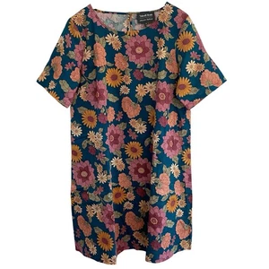 ModCloth x Princess Highway Shift Dress Women’s Plus Size 14 Linen Bloomcore - Picture 1 of 8