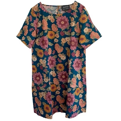 ModCloth x Princess Highway Shift Dress Women’s Plus Size 14 Linen Bloomcore - Image 1 of 4