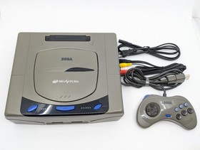 Sega Saturn HST-3200 Gray Console Complete Set Tested Japan NTSC-J