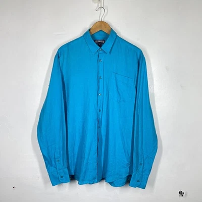 Vilebrequin Linen Shirt Mens XL Blue Long Sleeve Holiday Summer RRP £220 - Image 1 of 4