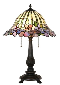 Floral Tiffany Style Table Lamp - Picture 1 of 4