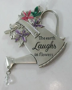 C3 The earth laughs in flowers FLORAL WISHES Message Ornament Ganz - Picture 1 of 4