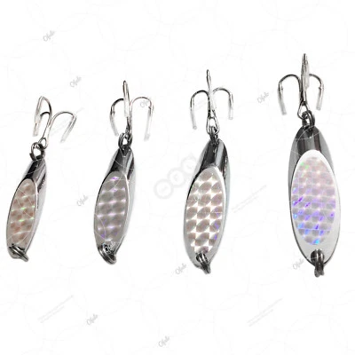 0.5oz 0.75oz 1oz 1.5oz 2oz Silver Laser Fishing Kast Spoon Casting Fish Lure lot - Image 1 of 2