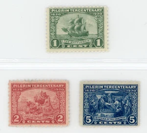 US Scott #548-550 Pilgrim Tercentenary Series | Mint H | F/VF Fine/Very Fine - Picture 1 of 2