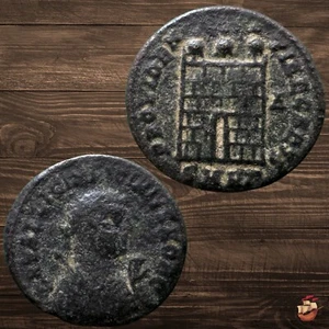 Spätrömische Münze - Licinius I. (308-324) Herakleia Campgate 3 Türme #t505 - Bild 1 von 8