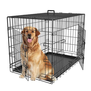 36" Dog Crate Metal Wire Dog Crate Kennels Pet Dog Cage with Tray Double-Doors - Picture 1 of 8