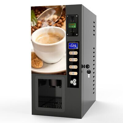 Commercial Automatic Coin 3 Flavor Hot Instant Tea Coffee Vending Machine NEW • 1,054.25£