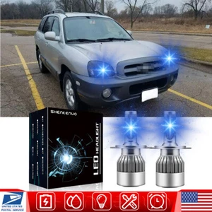 for Hyundai Santa Fe 2001-2006 LED Headlight H4 8000K Ice Blue Hi&Lo Bulbs fit - Picture 1 of 11