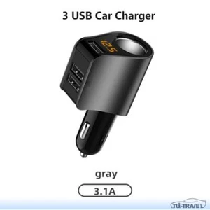 3 USB Fast Car Charger Mobile Phone Adapter Volmeter Cigar Socket Intelligent - Picture 1 of 14