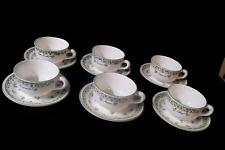 6 Gien France Marie Pierre Boitard ' LES BENEFIQUES' COFFEE CUP  SAUCER SETS NOS