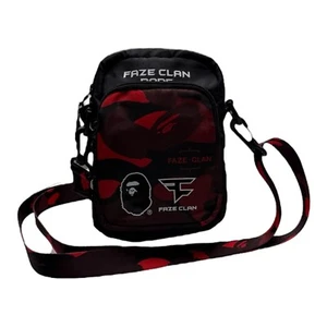 BAPE x Faze Clan Gadget Pouch Red Gamers Red Black A Bathing Ape Authentic - Picture 1 of 13