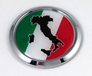 Italy Round Decal Italia Italian Flag Car Chrome Emblem Sticker Island outline - Bild 1 von 1
