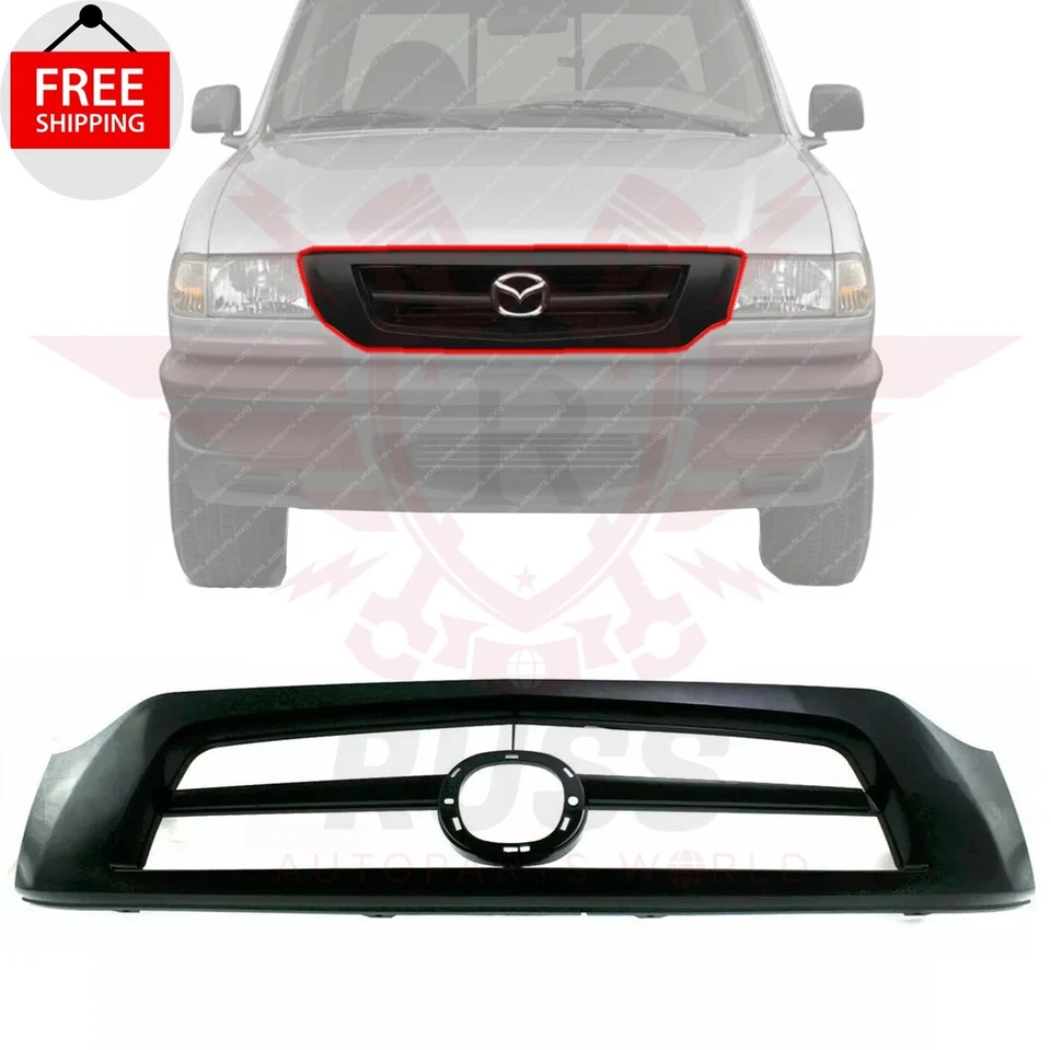 New Front Grill Grille Textured Black Fits 2001-2008 Mazda B3000 2001-2010 B2300 Foto 1 de 4