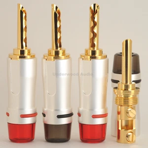 4 Premium BFA Z Banana Plugs - Gold Plated 4mm Speaker Cable Connectors BFAPLU03 - Picture 1 of 5