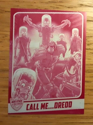 Mars attacks occupation MAGENTA printing plate card 1 CALL ME DREDD - Image 1 of 2
