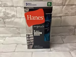 Hanes Herren Ultimate Original Woven Boxer 3er Pack XL Neu - Bild 1 von 3