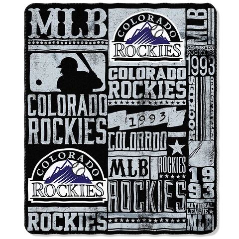 New MLB Colorado Rockies Large Soft Fleece Throw Blanket 50" X 60" Cover