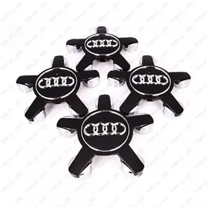Black Audi Center Cap Hubcap Q5 4F0601165N A3 A4 A5 A6 A7 A8 S5 R8 TT Wheel135mm - Picture 1 of 3