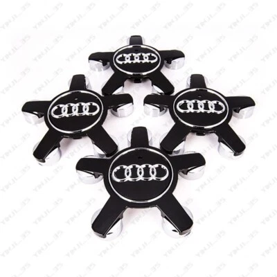 Black Audi Center Cap Hubcap Q5 4F0601165N A3 A4 A5 A6 A7 A8 S5 R8 TT Wheel135mm - Image 1 of 3