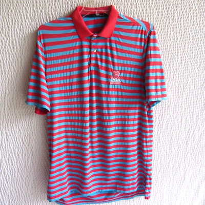 Camisa Polo Para Hombres RLX PGA L Azul Rojo Rayas Silbido Estrechos Golf Ralph Lauren Foto 1 de 4