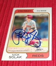 2023 Nick Solak Cincinnati Reds Topps Heritage Baseball #396 AUTOGRAPH 