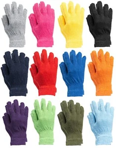 12 Pairs Of Winter Magic Gloves Warm Brushed Interior, Stretchy Assorted Unisex - Picture 1 of 6