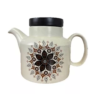 Vintage BARRATTS OF STAFFORDSHIRE CANADIANA 70's Retro Brown Floral Teapot VGC - Picture 1 of 4