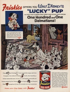 1961 Friskies Dog Food: One Hundred One Dalmations Disney Vintage Print Ad - Picture 1 of 1