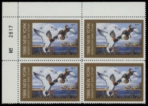 1986 New York State Duck Stamps Mint Never Hinged. Plate Block of 4 - Picture 1 of 1