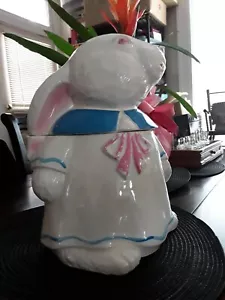 Vintage 1980s NAC Cookie Jar White Bunny Rabbit North American Ceramics 1985 - Picture 1 of 7