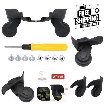 Ruedas giratorias de plástico negro para equipaje rígido - 9,1 cm repuestos Foto 1 de 4