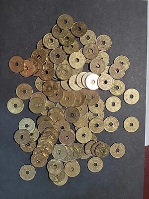 *BAJA DE PRECIO* ☘️"Moneda de la Suerte" Años Aleatorios Japón Japonés 5 Yenes Moneda de Arroz ☘️JO010 Foto 1 de 4