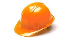 Hi Vis Orange Cap Style 6 Point Ratchet Suspension Hard Hat, One Size (HP16141)