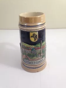 Deutscher Bierkrug Stein Stuttgart Rathaus Fernsehturm Wekara - Bild 1 von 10