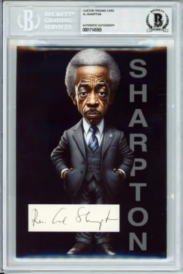 -REVERENDO AL SHARPTON- Cartão de Direitos Civis Beckett BAS Assinado/Autógrafo/Auto 5x7 - Imagem 1 de 2