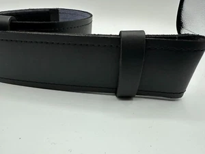 Scottish Plain Black Leather Kilt Belt with adjustable waist only £14.99 - Picture 1 of 3