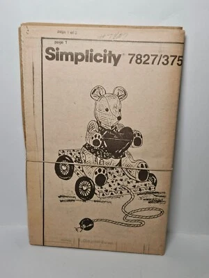Simplicity 7827 Decorative Bear Pull Toy Uncut NO OUTER ENVELOPE - Image 1 of 2
