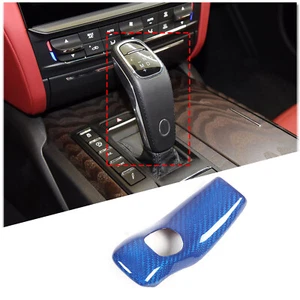 Blue Carbon Fiber Gear Shift Knob Cover For Maserati Ghibli Levante 2019-2023 - Picture 1 of 7