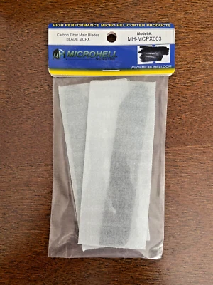 MICROHELI CARBON FIBER MAIN BLADES FOR BLADE MCPX NEW IN PACKAGE - Image 1 of 2