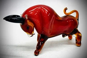 Massive Murano Magnificent Art Glass Freeform Blown Bull Sculpture Figure 30cm - Picture 1 of 13