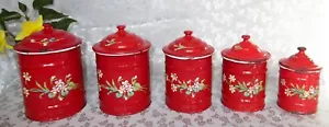 ANCIENNE SERIE POTS A EPICE TOLE EMAILLEE NO CAFETIERE EMAILLEE ETOILE PEN - Photo 1/9