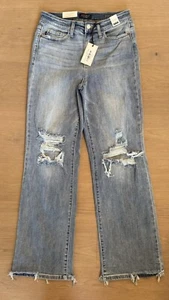 Judy Blue Straight Fit Destroyed Jeans High Waist size 7/28 NEW! - Picture 1 of 9