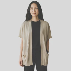 New York & Company Light Weight Open-Front Cardigan, Golden Cream, Medium - Picture 1 of 4