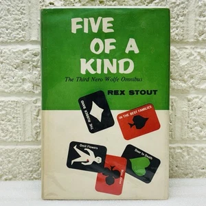 VTG‼ Five of a Kind: Third Nero Wolfe Omnibus by Rex Stout HC/DJ Ex Lib 1961•VG‼ - Picture 1 of 10